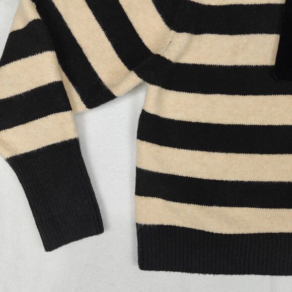 Zara Velvet Lace Ruffle Neck Striped Knit Sweater Size S Romantic Academia Twee - Picture 6 of 7